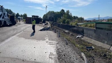 dramaticna nesreca na stajerski avtocesti tovornjak v plamenih po trcenju foto 68625235f398d 1751274037