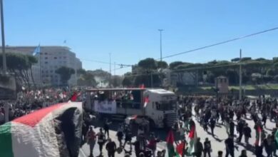 milijonski protesti v rimu podpora palestini se sprevrze v nasilje video 68e25ddff2c41 1759665631