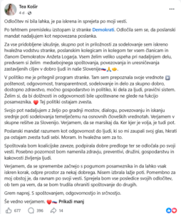 tea kosir poslanka nepovezana
